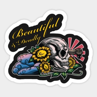 Skull & Snake Tattoo Shirt Sticker